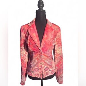 Y2K Vintage Boho Chic Floral Velvet Blazer
